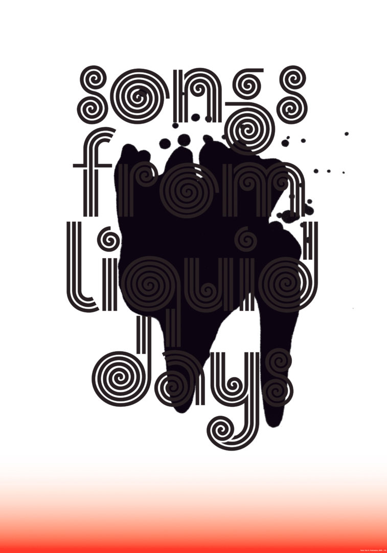 Affiche crée en collaboration avec Pierre Vadi pour l’exposition «A House That Moves», à Fri-Art, Fribourg. La police du titre a été digitalisée d’après une vieille pochette de disque trouvée aux puces.