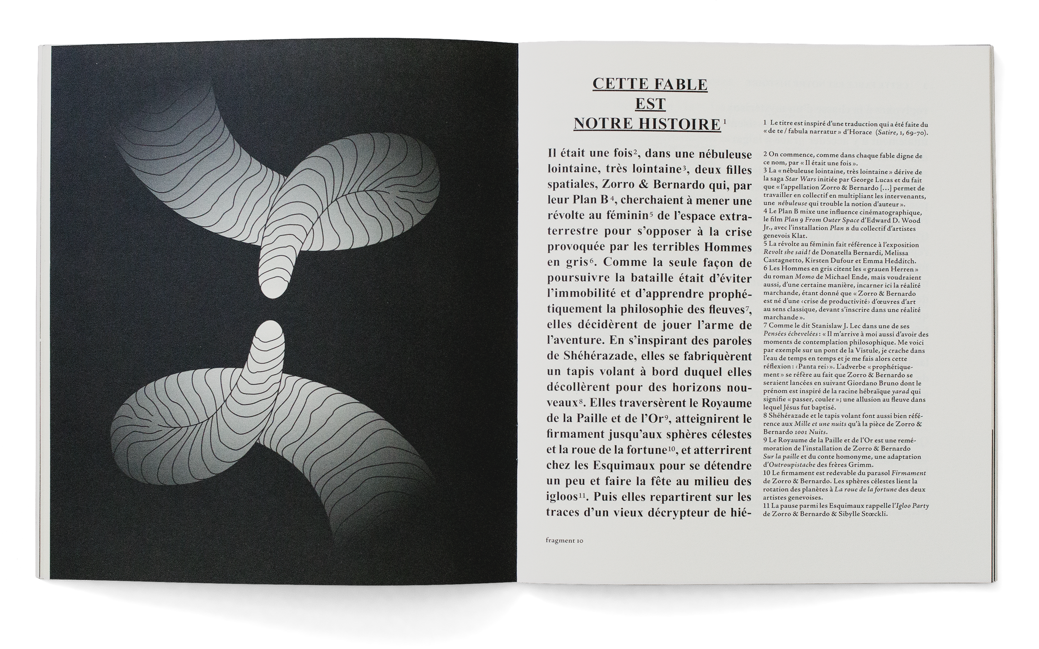 Brochure pour l’exposition «L’Ane et le lion» de Zorro & Bernardo au Palais de l’Athénée, Genève. Dessins de Nicolas Wagnières et Dr. Schlomo.
