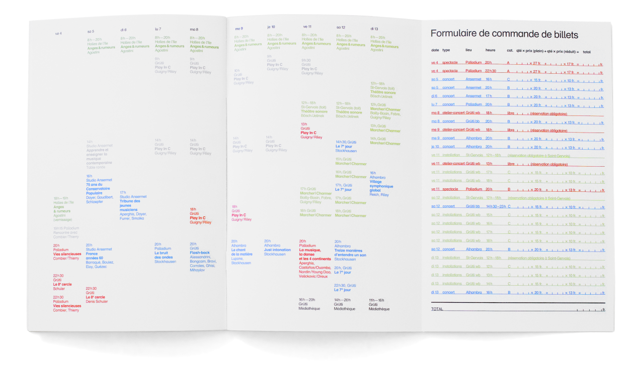 Programme du festival. En tant que Schönherwehrs.