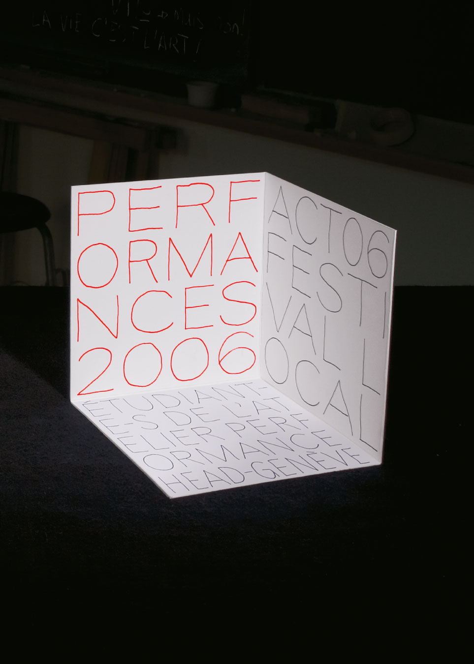 Couverture du DVD documentant les réalisations 2006 de la classe Performance de la HEAD, Genève. En tant que Schönherwehrs.