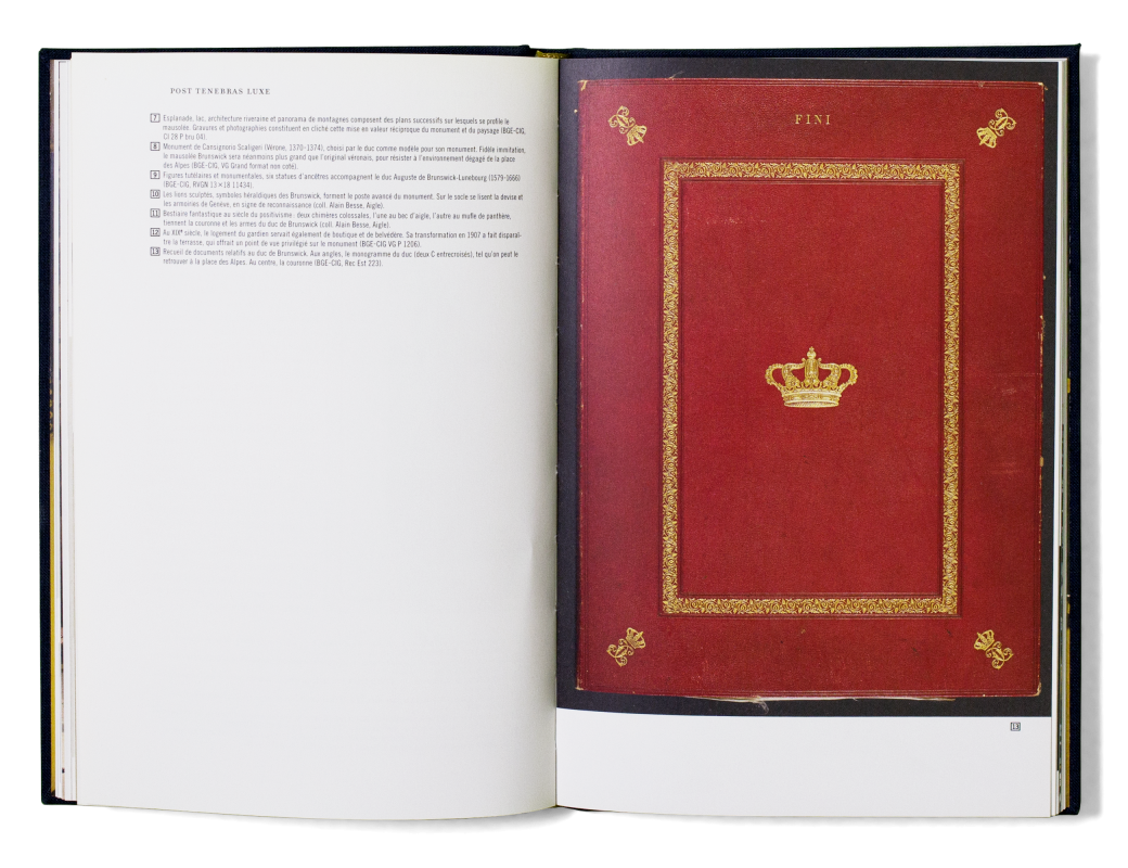 «Post Tenebras Luxe» est à la fois un livre sur le développement de la richesse et du protestantisme à Genève et le catalogue d’une exposition d'art contemporain au Musée Rath, commissariat: Donatella Bernardi. Publié par Labor et Fides, Genève. As Schönherwehrs.