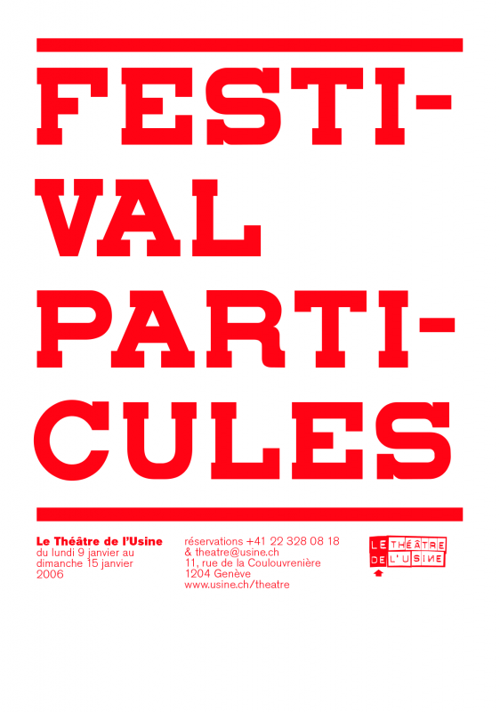 Affiche/dépliant (recto), pour le Théâtre de l’Usine, Genève. En tant que Schönwehrs.