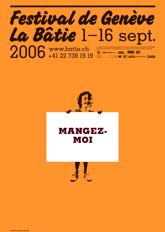 L’une des nombreuses variantes d’affiches pour le festival de la Bâtie 2006. En tant que Schönherwehrs.