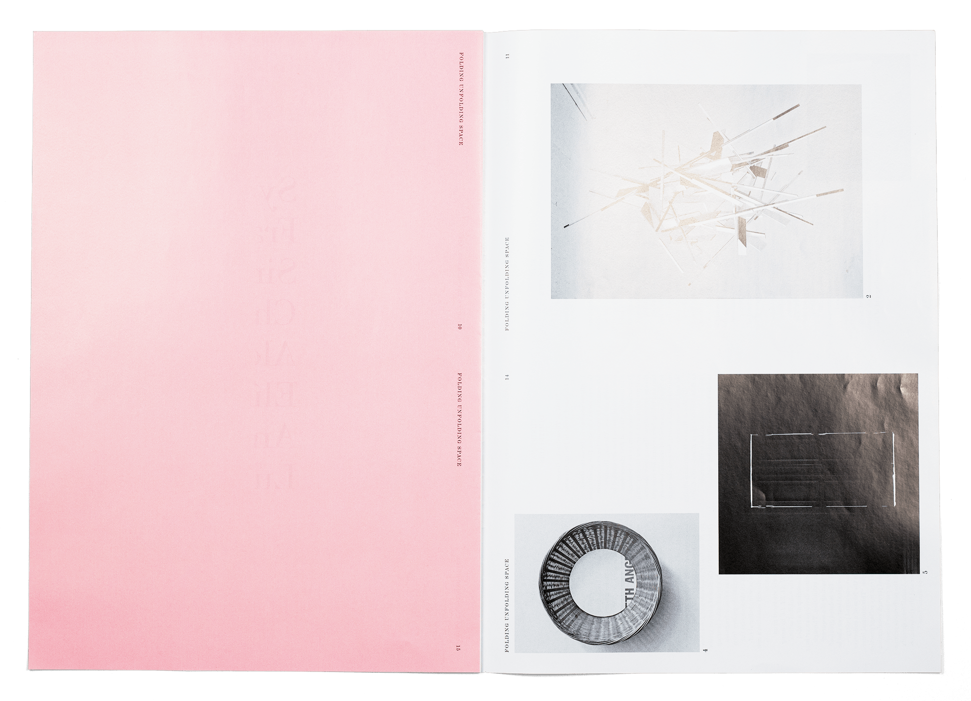 Brochure publiée à l’occasion de l’exposition collective «Folding Unfolding Space» à la galerie Cubus-m, Berlin.