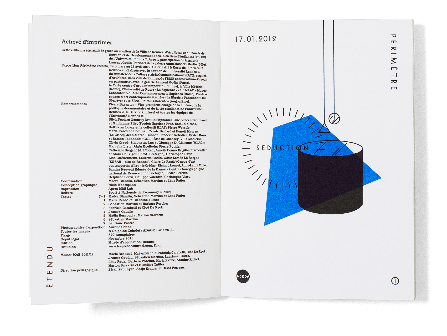 Catalogue du cycle d’événements «Périmètre étendu» organisé par les étudiant·e·s du Master «Métiers et arts de l’exposition » de l’Université de Rennes dans le cadre du cours donné par Delphine Coindet.