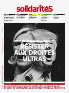 Couverture du numéro 280 du bimensuel solidaritéS: Trump et Marine Le Pen
