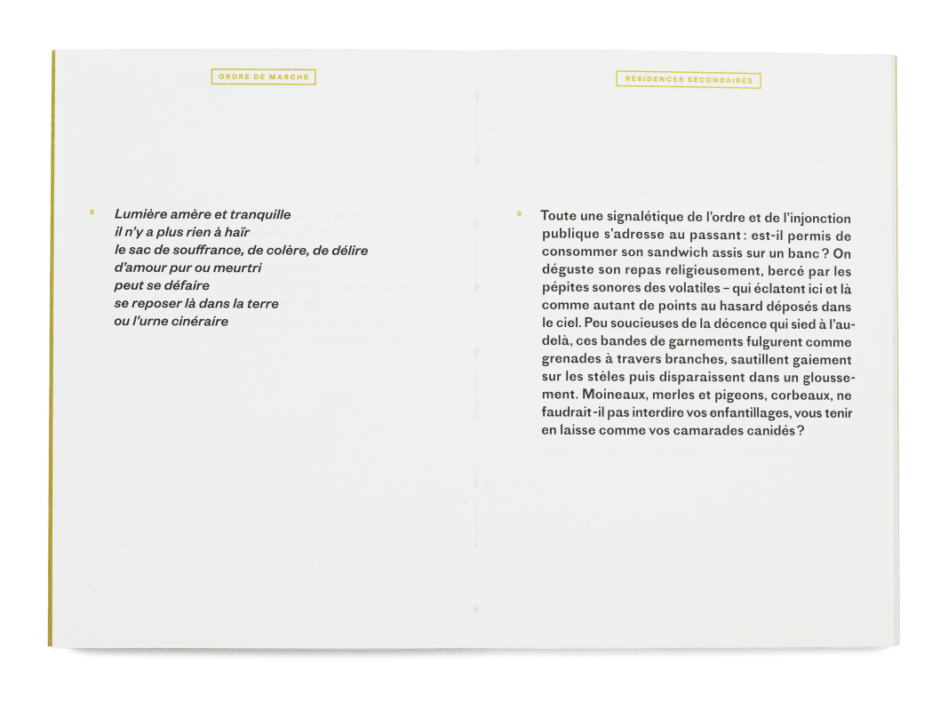 Double page du livre «Ordre de marche» d'Eric Duvoisin, Samizdat