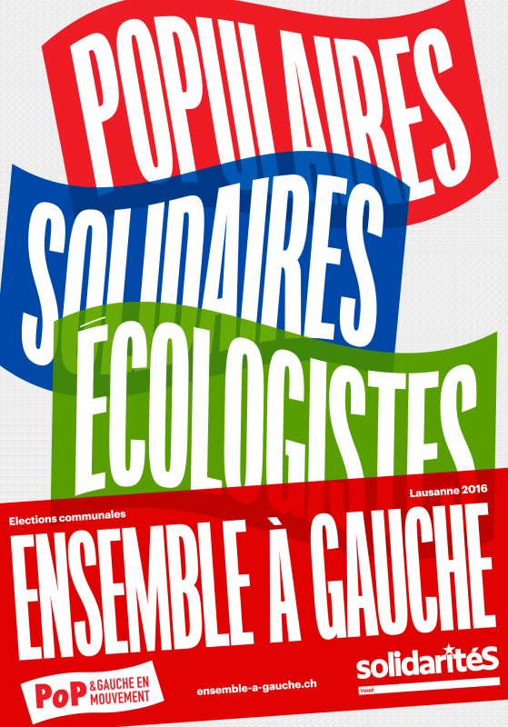 Affiche d'Ensemble à Gauche pour les élections communales de Lausanne