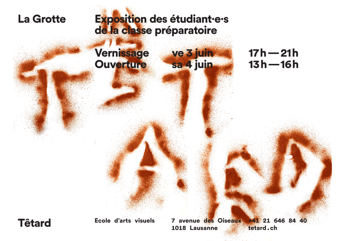 Flyer pour une exposition à l'école d'arts visuels Têtard, verso