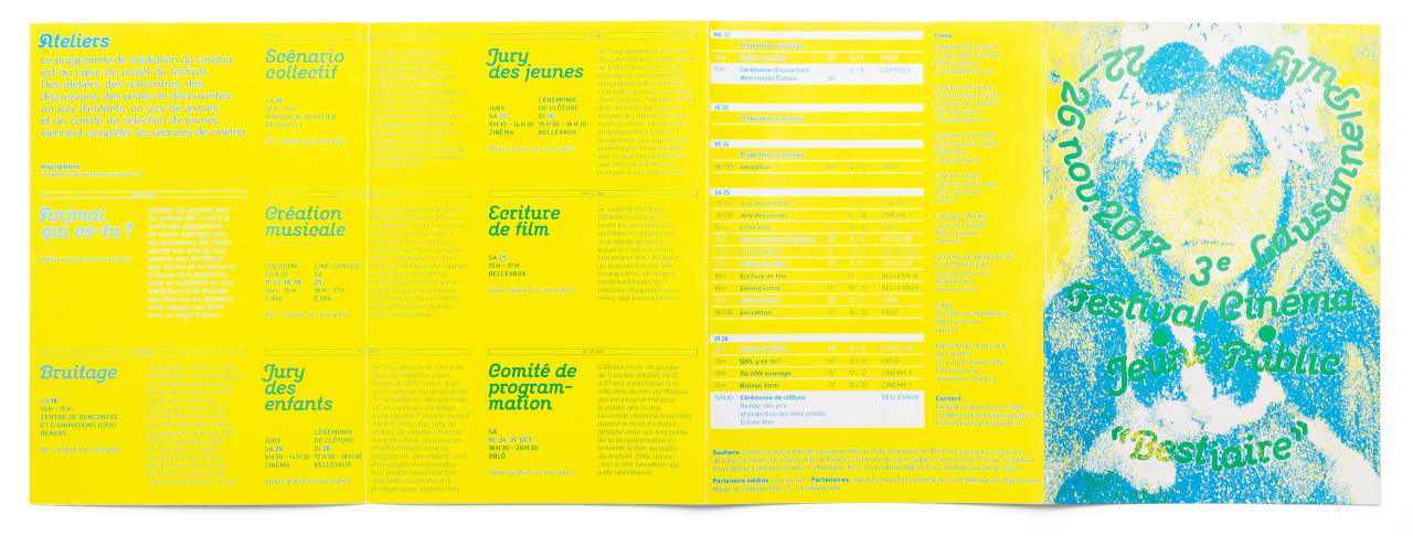 Intérieur du programme du Festival Cinéma Jeune Public 2017