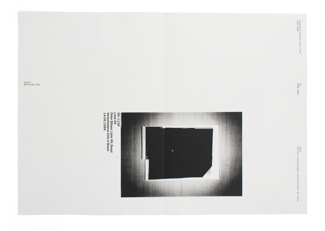 Coffret Fondation Nestlé pour l’art: Verso d’un des poster réalisés par les étudiant·e·s du CEPV (Vevey)