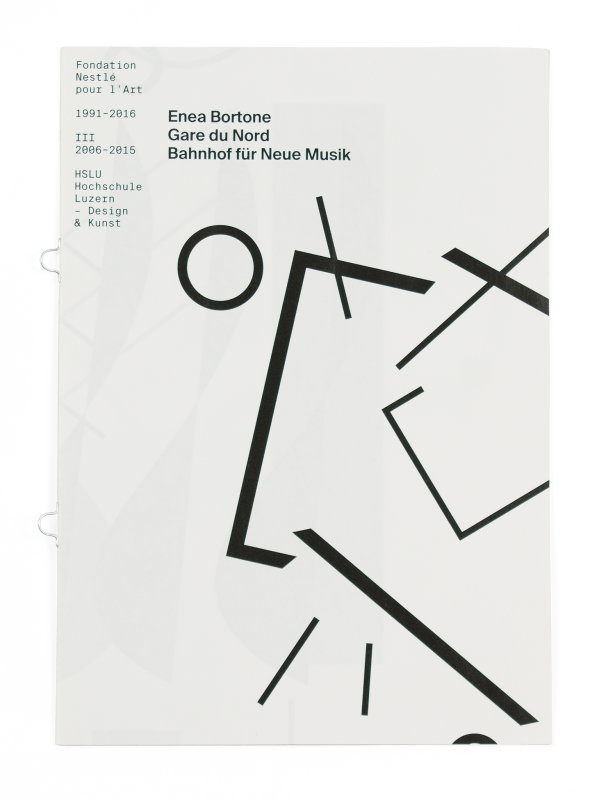 Coffret Fondation Nestlé pour l’art: Couverture de la brochure de Enea Bortone, étudiant de la HSLU (Lucerne).
