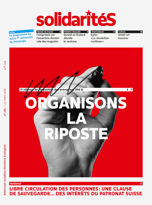 Couverture du numéro 285 du bimensuel solidaritéS