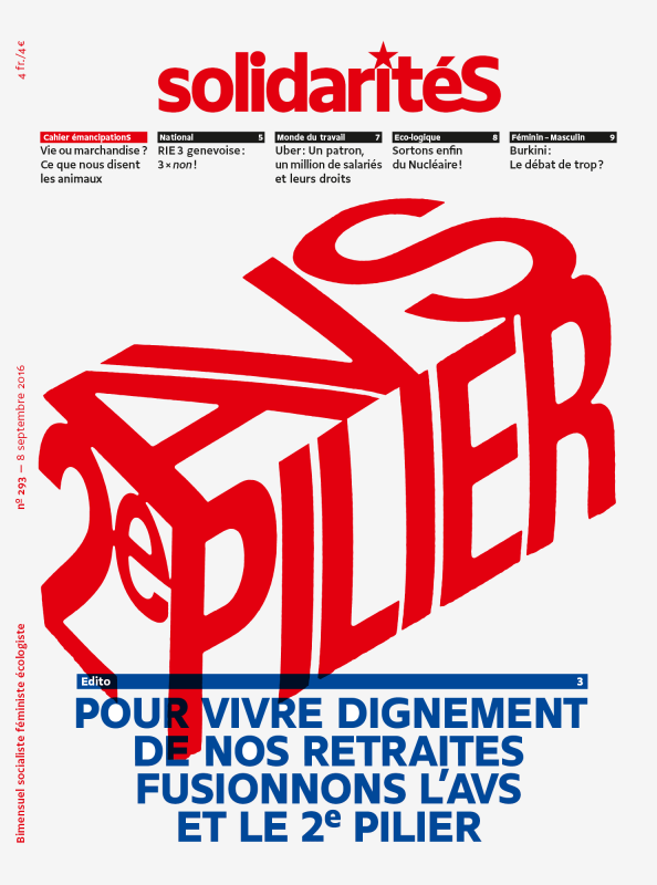 Couverture du numéro 293 du bimensuel solidaritéS