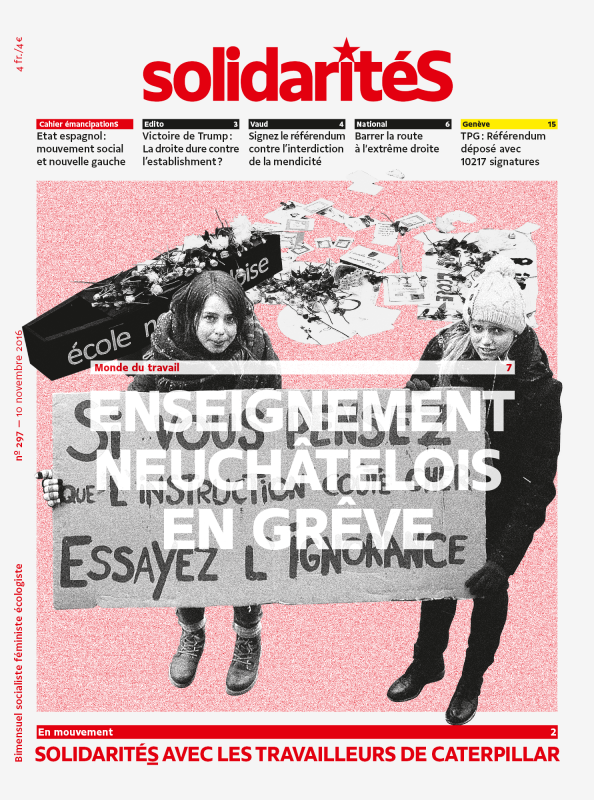 Couverture du numéro 297 du bimensuel solidaritéS