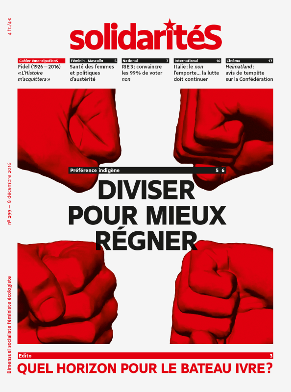 Couverture du numéro 299 du bimensuel solidaritéS