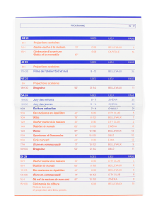 Grille horaire du programme du Festival Cinéma Jeune Public 2018 sur la thématique du logement