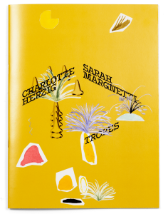 Collage de Charlotte Herzig et Sarah Margnetti sur la brochure de leur exposition à la ferme de la Chapelle