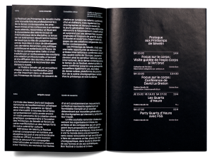 Printemps de Sévelin 2018, programme, double page