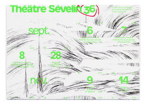 Illustration d’Isabelle Schiper sur le dépliant de saison pour le Théâtre Sévelin 36, Lausanne, recto