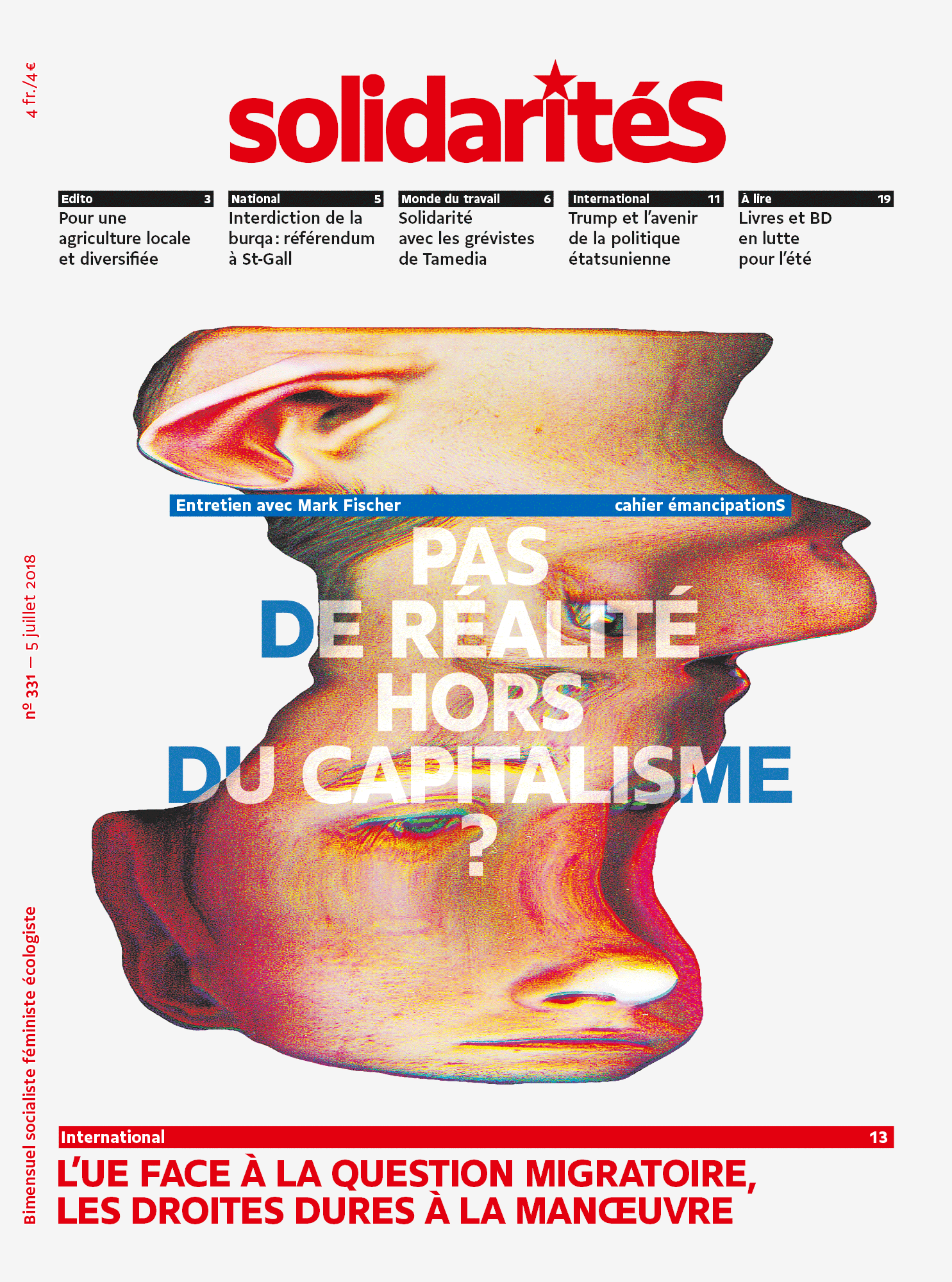 Couverture du numéro 331 du bimensuel solidaritéS: pas de réalité hors du capitalisme?
