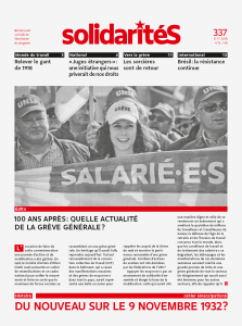 Couverture du numéro 337 de solidaritéS: 100 ans après: quelle actualité de la Grève générale?