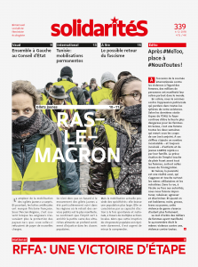 Couverture du numéro 339 de solidaritéS: Gilets jauens: ras-le-Macron