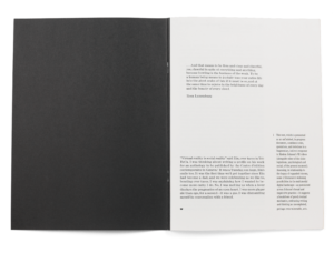 Intérieur de la brochure de Harry Burke pour le Centre d'édition contemporaine Genève