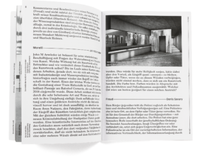 Double-page de la brochure “Morelli-Freud-Holmes" de Donatella Bernardi