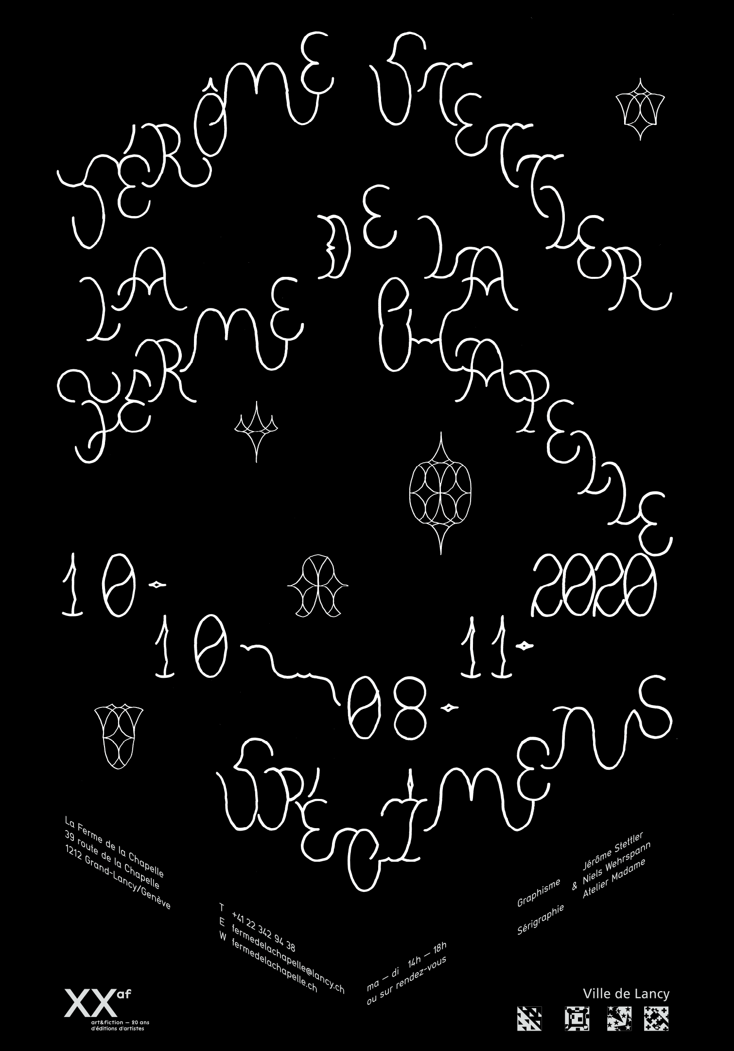 Modular lettering on the poster for Jérôme Stettler's exhibition