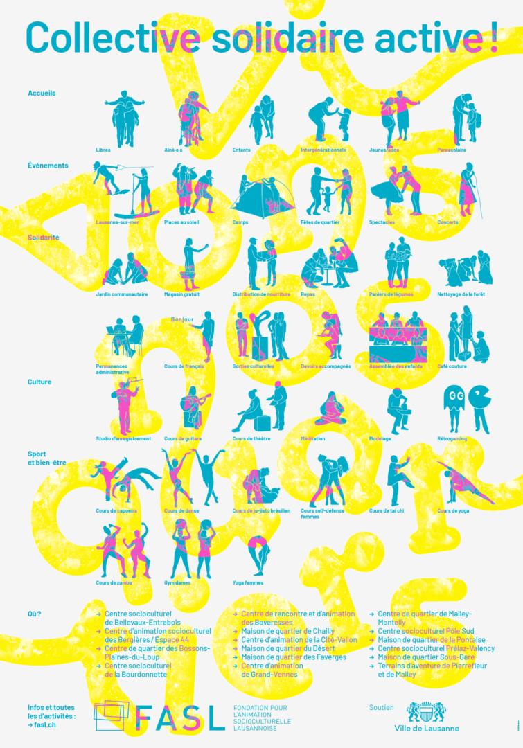 Pictogrammes des activités des maisons de quartier de Lausanne