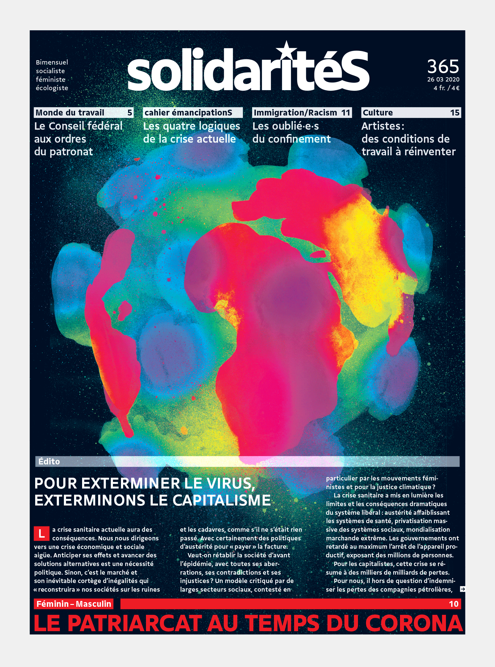 Illustration representing the Earth as a virus