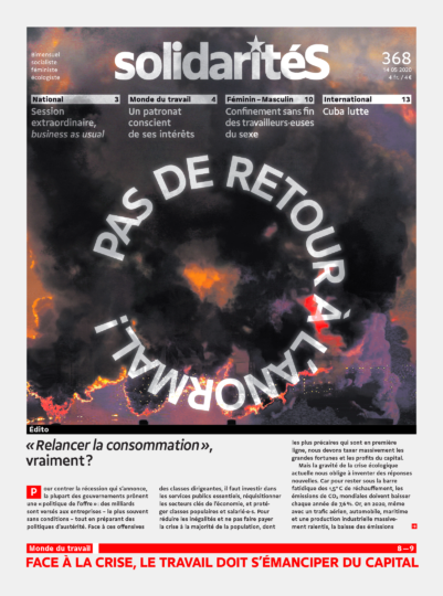 Pollution atmosphérique et slogan "Pas de retour à l’anormal"