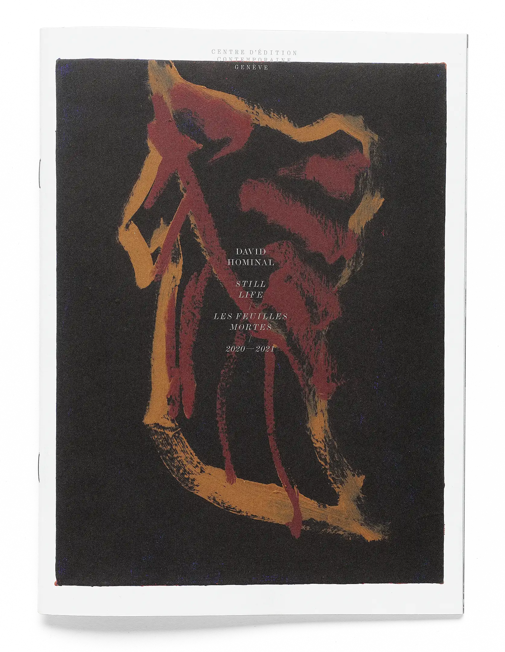 Peinture d’une feuille morte sur la couverture de la publication de David Hominal, Still Life/Les Feuilles mortes